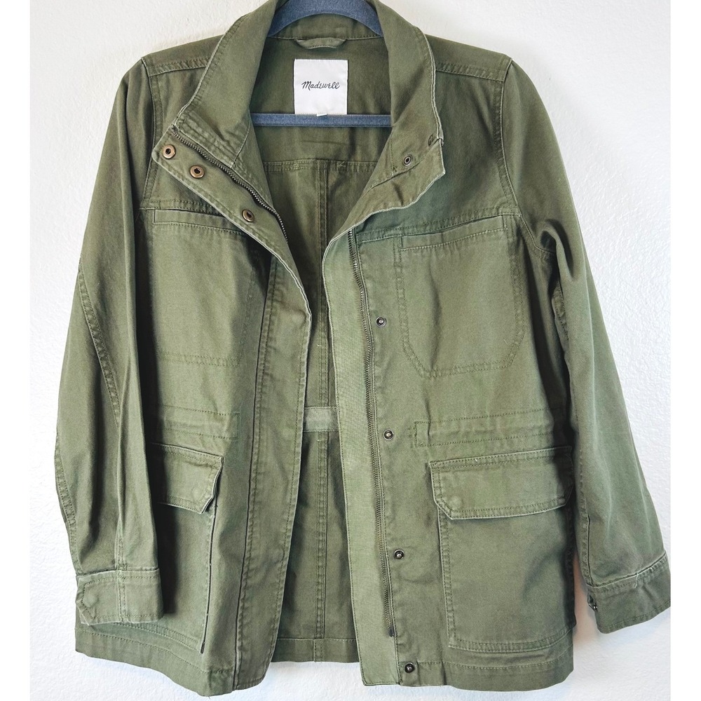 Madewell Passage Granola Jacket Olive Green Cotton Canvas Mossy Utility SZ S